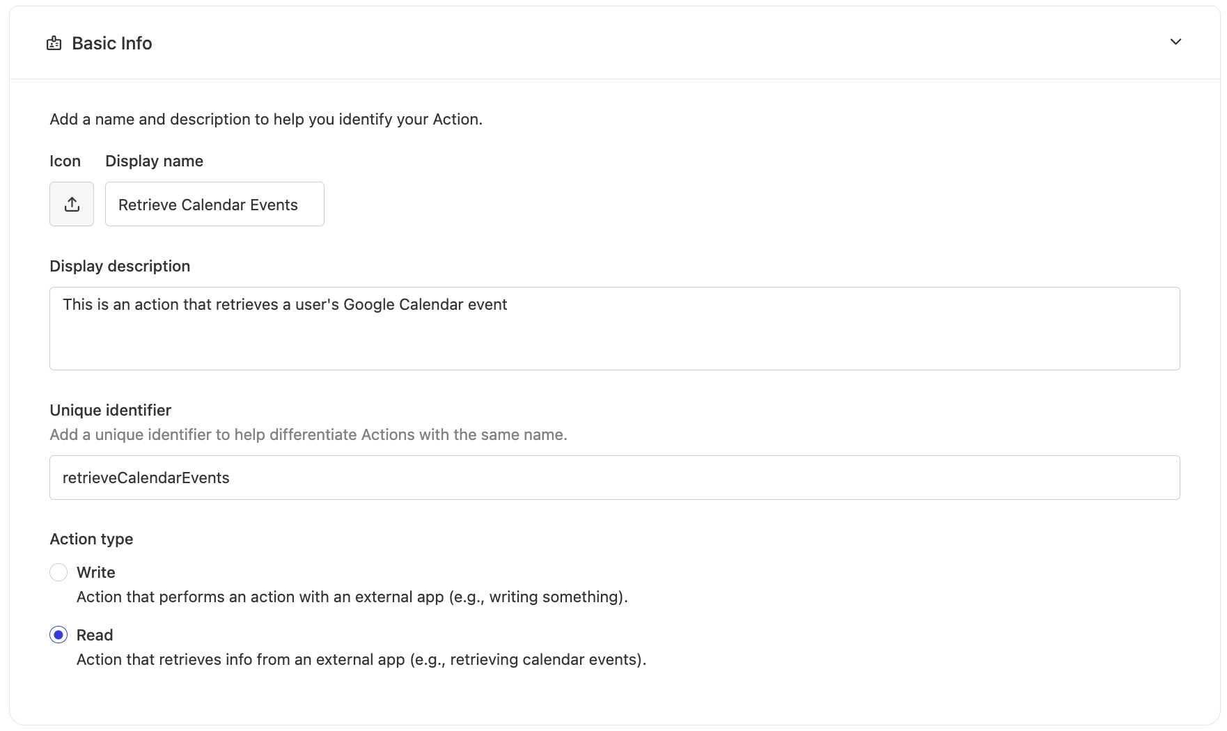 Basic Info Dialog Box